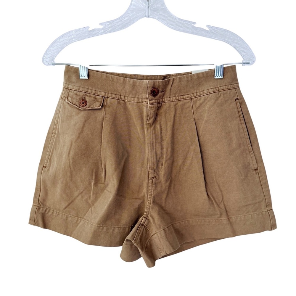 NEW AE77 American‎ Eagle Classic Tan Chino Pleated Americana Safari Shorts Sz 26